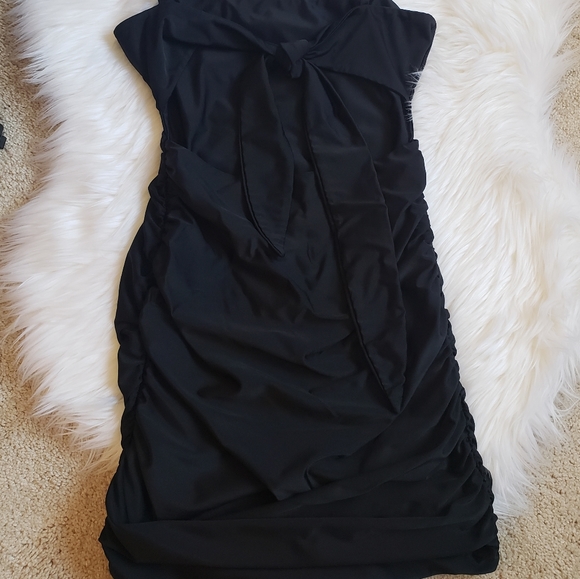 TIGER MISTER Black Sunrise Tie Back Ruched Dress - Picture 6 of 11